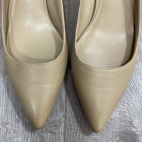 Ann Taylor Leather Pumps Heels Style 397174 Camel Nude 7M - Picture 5 of 16